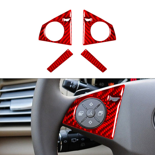 4Pcs Red Steering Wheel Frame Type-B Trim Cover for Mercedes R-Class 2009-2012