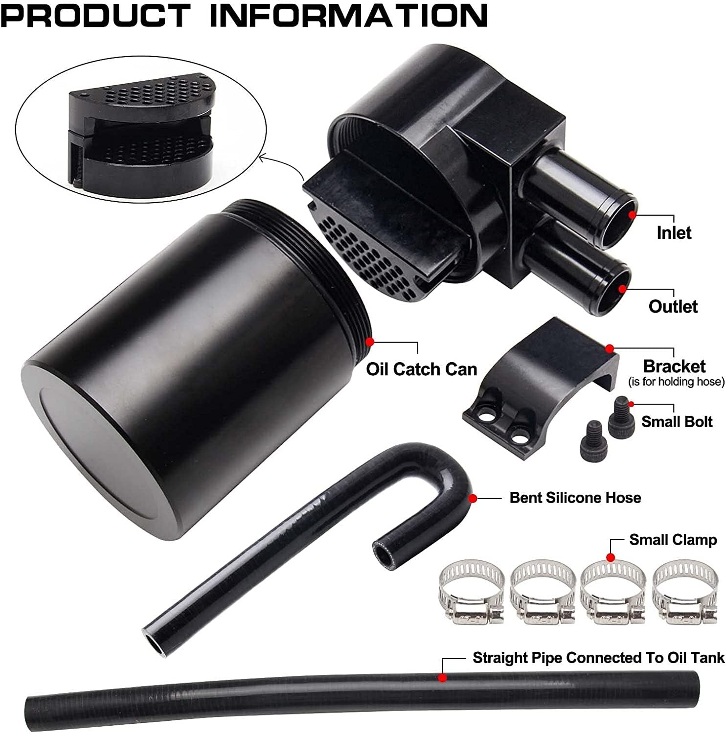 Reservior Oil Catch Can Tank Black for BMW N54 335i 135i E90 E92 E82 2006-2010