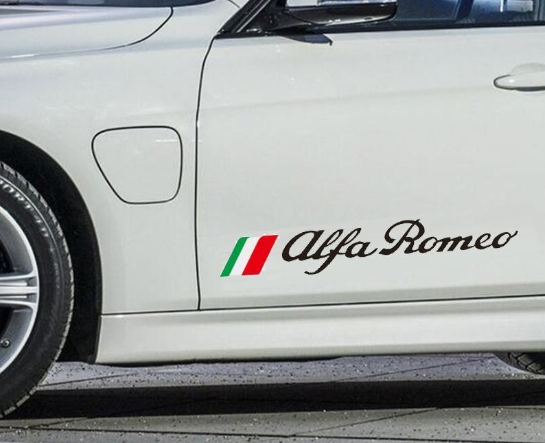 2-pack for Alfa Romeo car door sticker badges Julia Juliet 147 159 156 for Stelvio