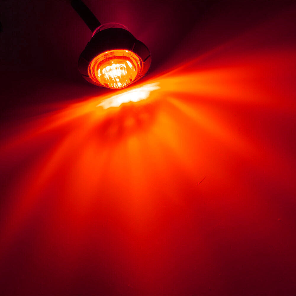 10/20/50/100/200X 3/4 Red for Mini Round Side Marker lights LED Button lamp lorry