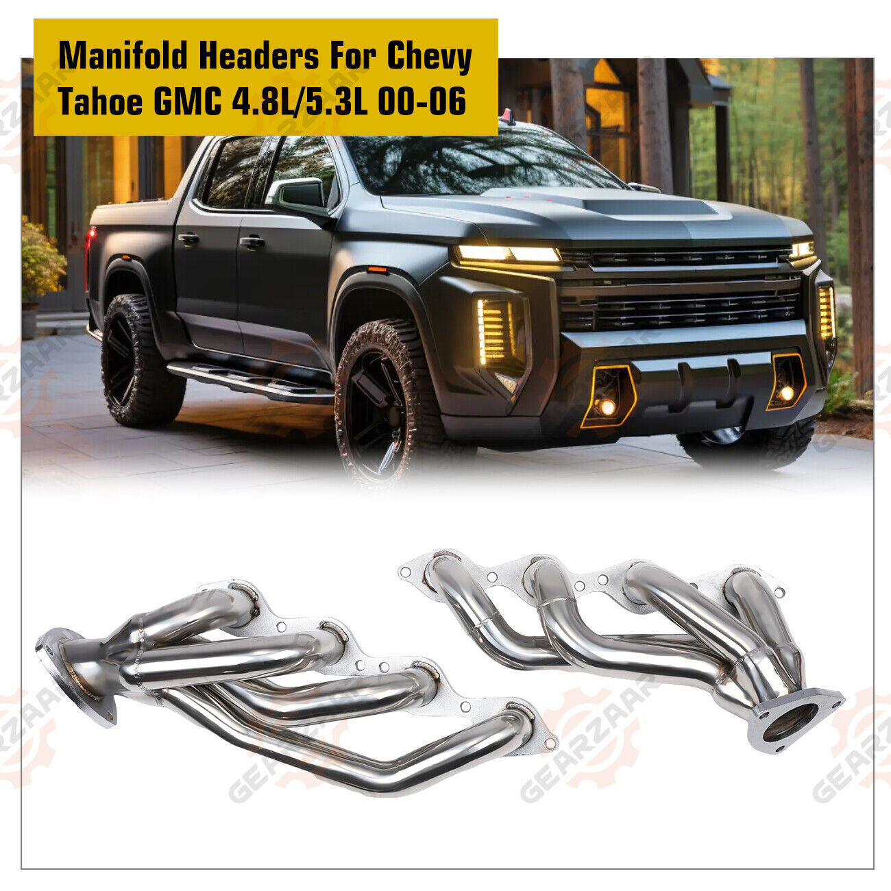 Manifold Headers For 00-2006 4.8L 5.3 for Chevy for GMC Avalanche Silverado for Sierra Tahoe