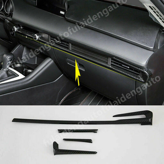 for Mazda 3 Axela 2019-2022 Carbon Fiber Central Dashboard Strips Trim Garnishs