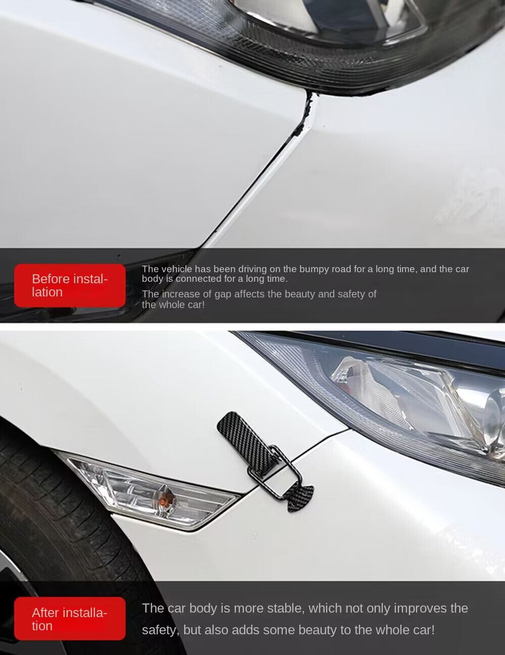 2x Car Quick Release Bumper Latch Push Button Trunks Bumper Lock Clip Kit NEW