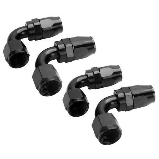 4Pcs 6AN AN-6 90 Degree Oil Fuel Swivel Hose End Fitting Oil Hose End Adaptor W