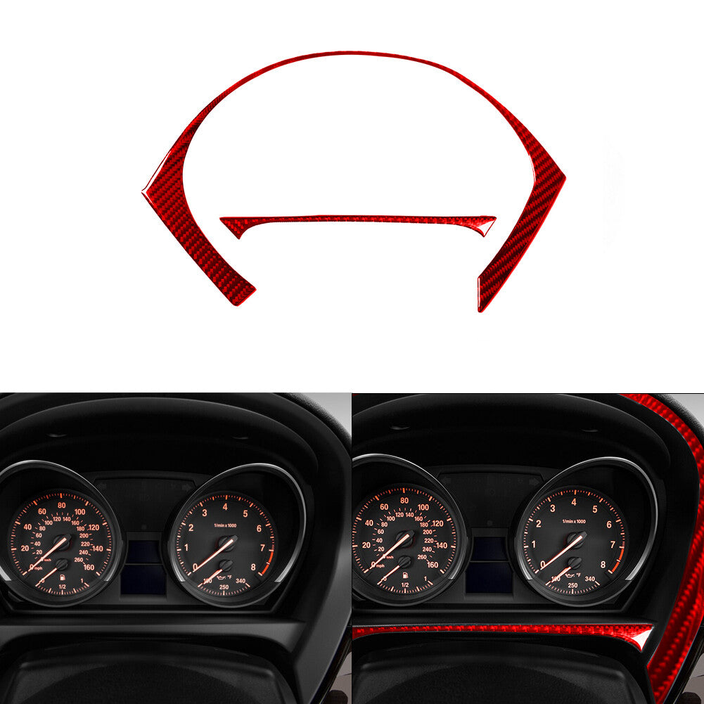 Red for BMW Z4 E89 2009-2016 Carbon Fiber Inner Speedometer Surround Cover Trim