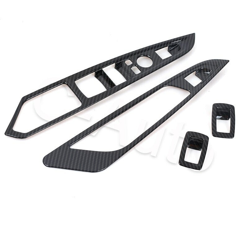 4pcs Carbon Fiber Window Button Armrest Switch Cover Trim for BMW X5 F15 2014-18