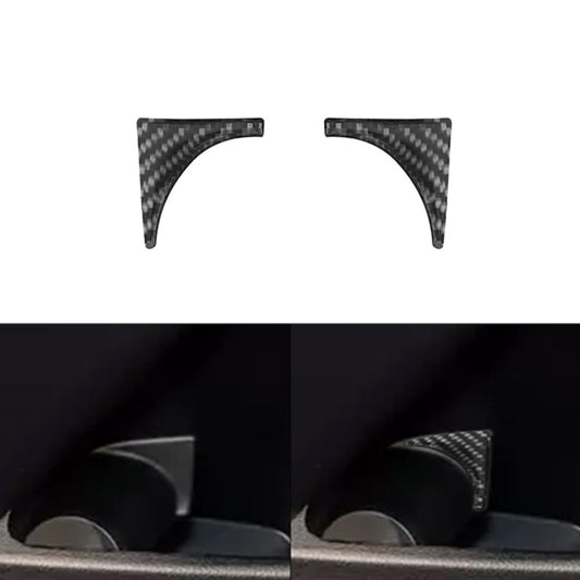 2Pcs Carbon Fiber Front Door Cup Holder Cover Trim for Ford Ranger 2019-2022