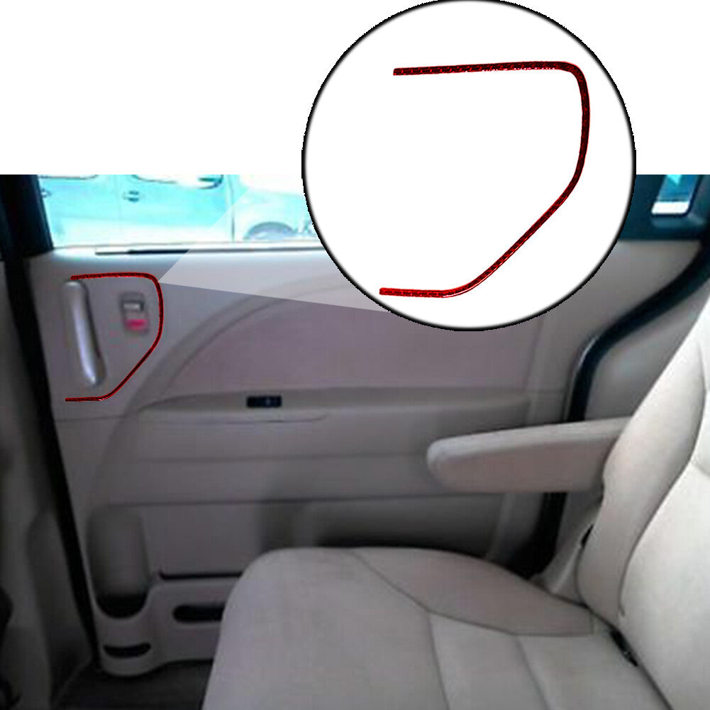 4x Red for Honda Odyssey 2005-2010 Carbon Fiber Interior Door Handle Cover Trim
