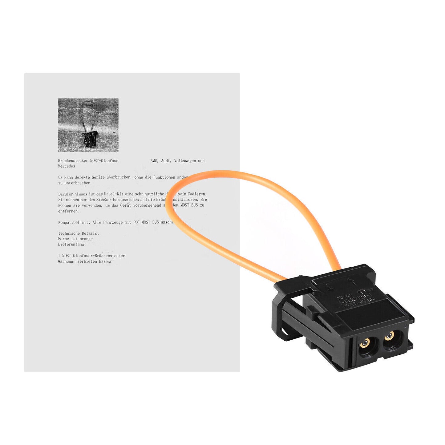 for MERCEDES for BMW for AUDI for PORSCHE MOST fiber optic optical loop bypass Male adapter