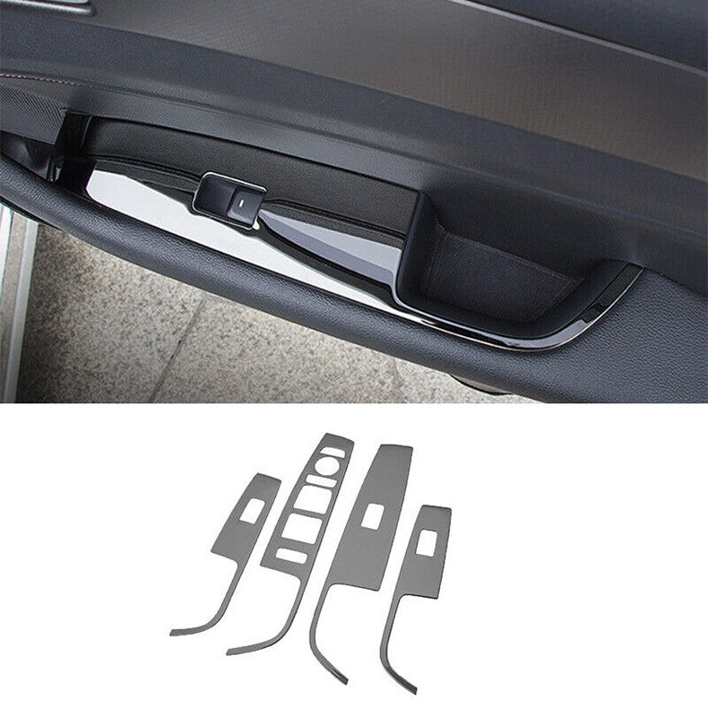 4x for Hyundai Sonata 2015-2019 Black Steel window lift panel switch cover trim