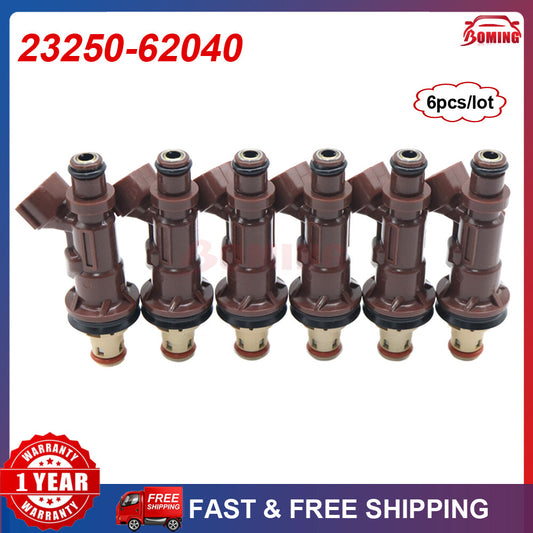 Fuel Injectors For 1999-04 for Toyota Tacoma Tundra 4Runner 3.4L V6 6PCS 23250-62040