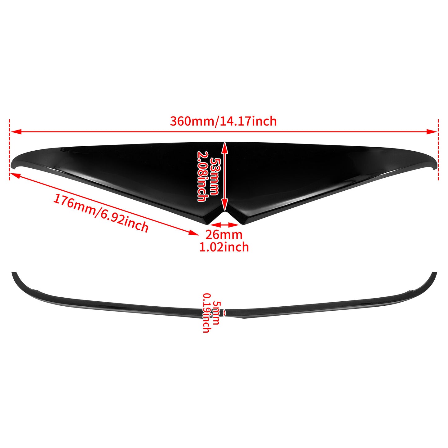Gloss Black Headlight Bezel Headlamp Eyebrow Trim for Harley Road Glide 15-2023