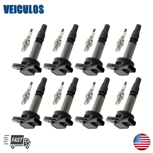 8PCS Ignition Coil+8PCS Spark Plugs for Jaguar XF XJ8 for Land Rover for Range Rover LR3
