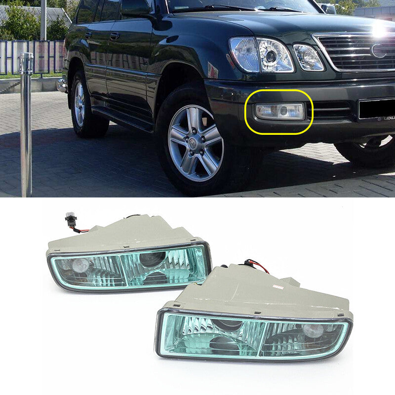 Pair Front Blue len fog lamp assembly for LEXUS LX470 1998-2008