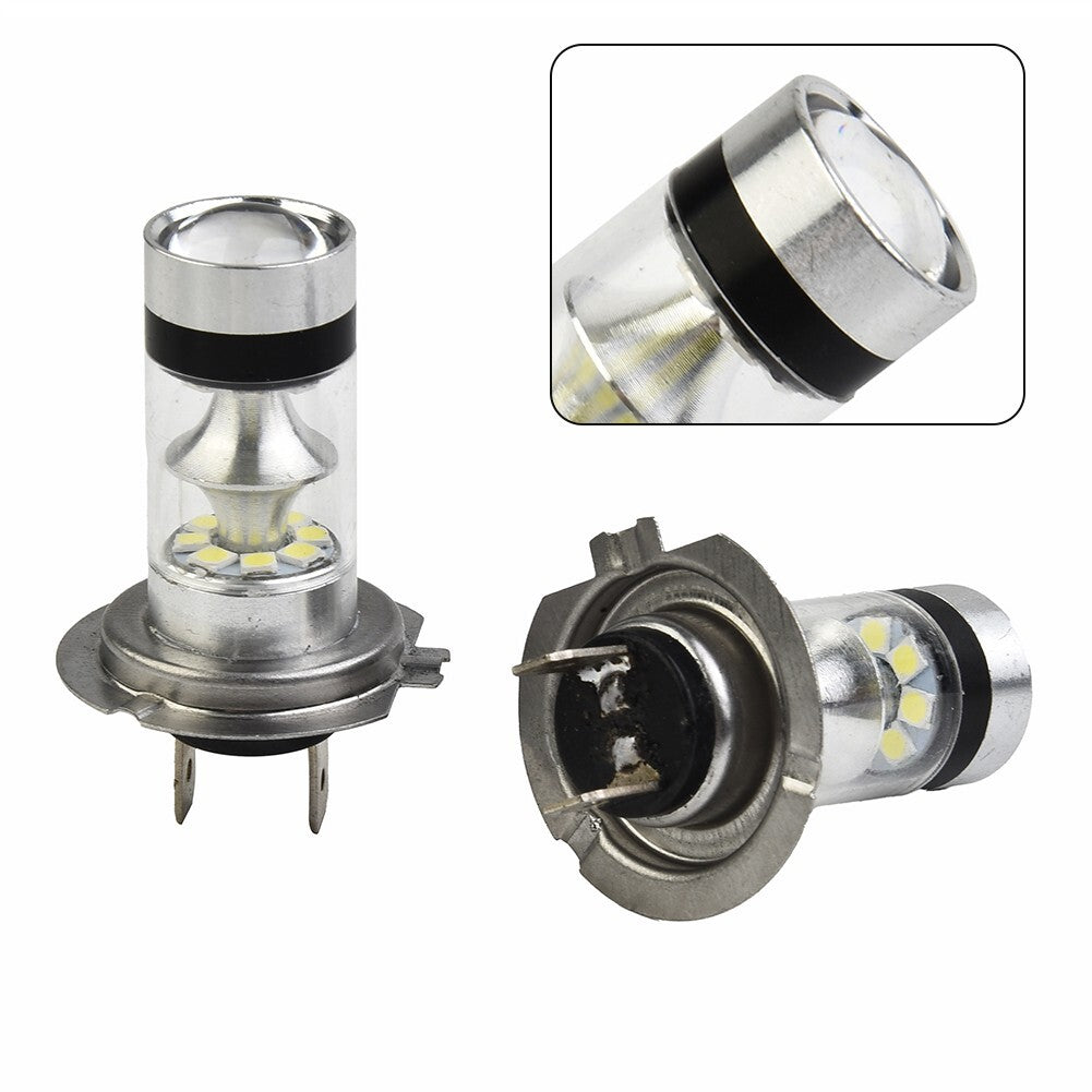 100W High-Power LED Headlight Bulbs (2 Sets, 6000K, DC 12V-28V, H7) (Useful)