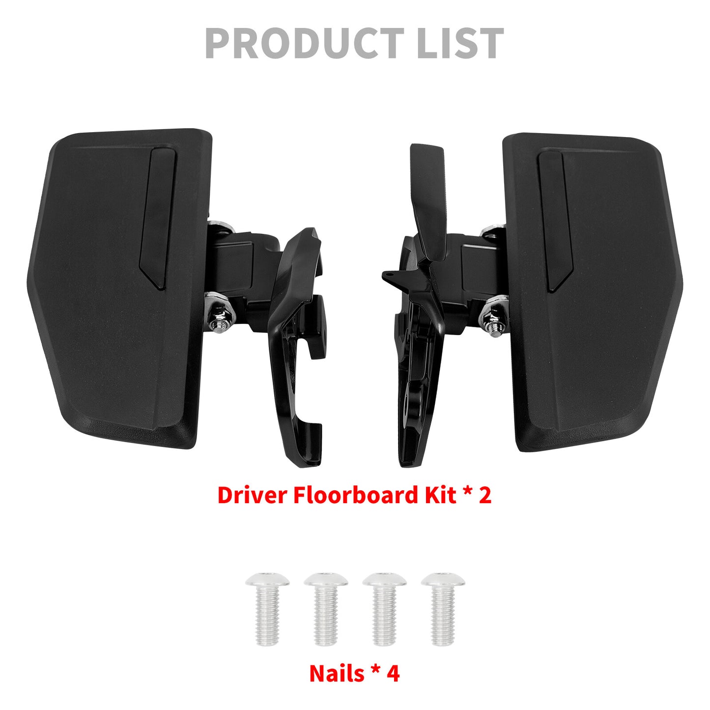 Black Front Driver Footboard Floorboard Fits for Honda Goldwing 1800 2018-2023