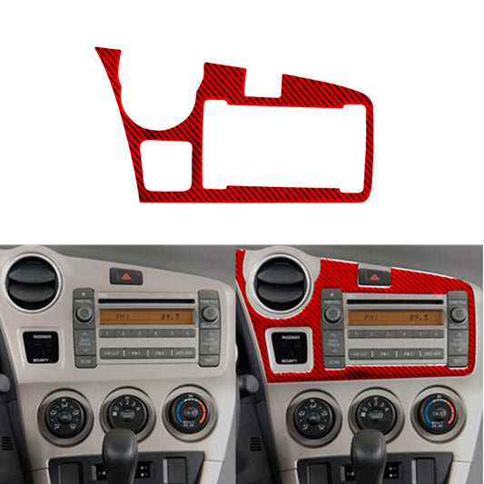 Red Carbon Fiber Center Console Frame Cover Trim for Toyota Matrix 2009-2014