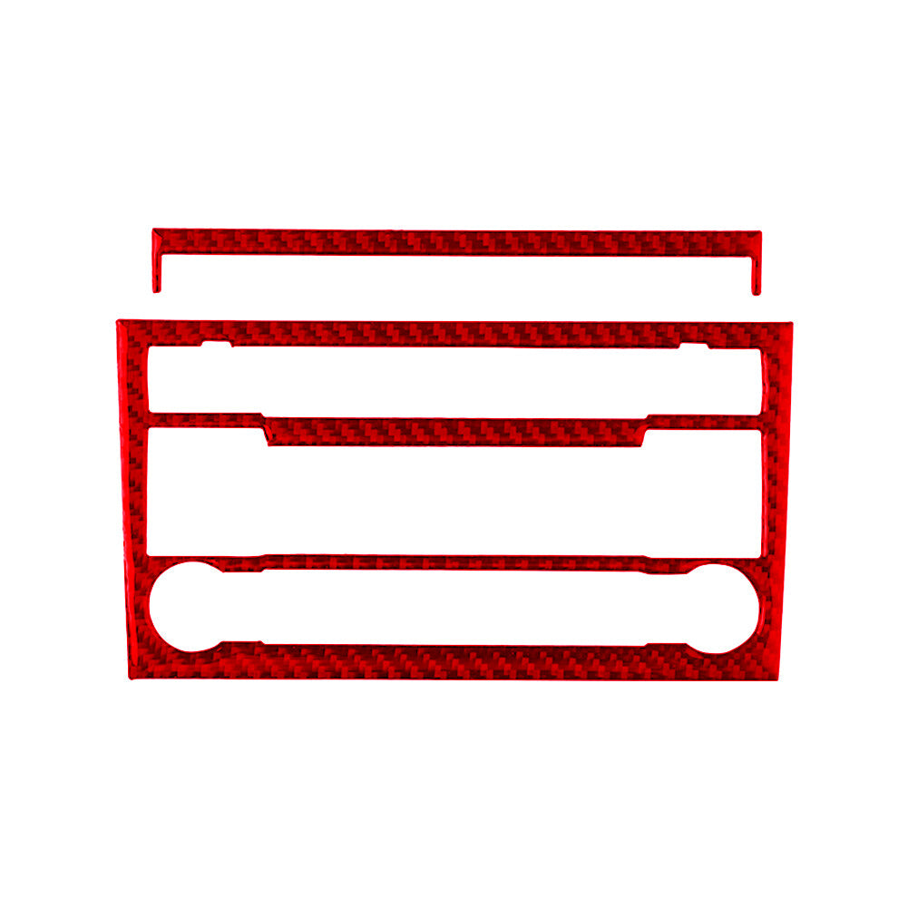 3X Red Central CD Player Panel Trim Cover Carbon Fiber for Audi for A4 S4 2007-2008