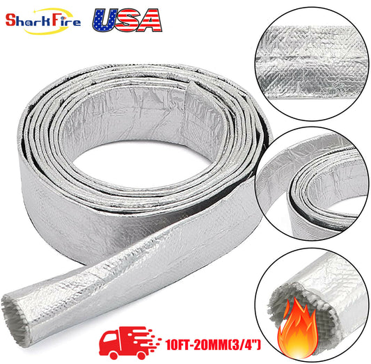 Aluminized heat shield, hot wire wrapped cover, suitable for automotive cable heat insulation.