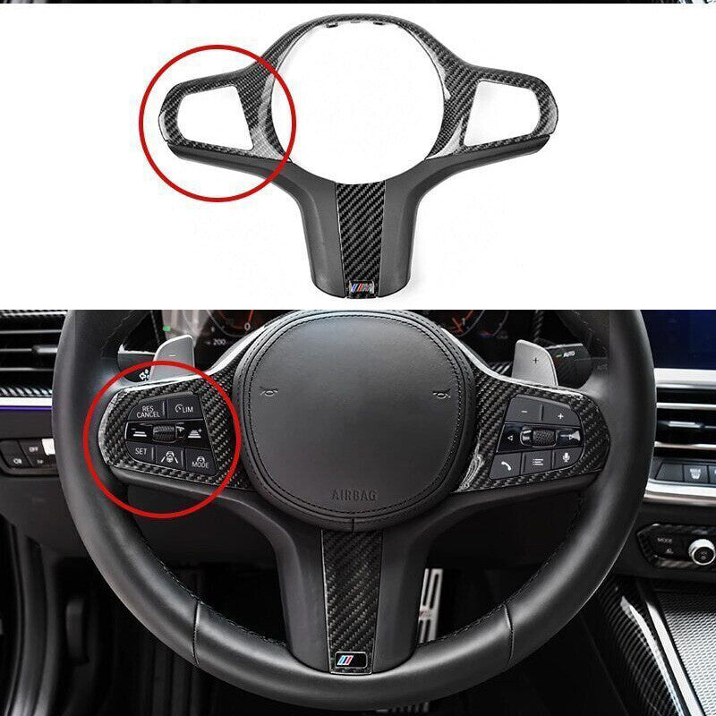 Carbon Fiber Car Steering Wheel Cover Trim Frame for BMW X3 G01 G08 X3M F97