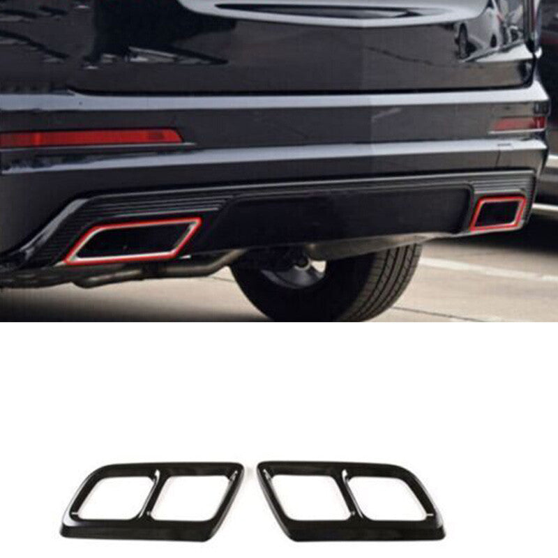 Glossy Black Rear Exhaust Muffler Tip Tail Pipe 2pcs for Cadillac XT6 2020-2022s