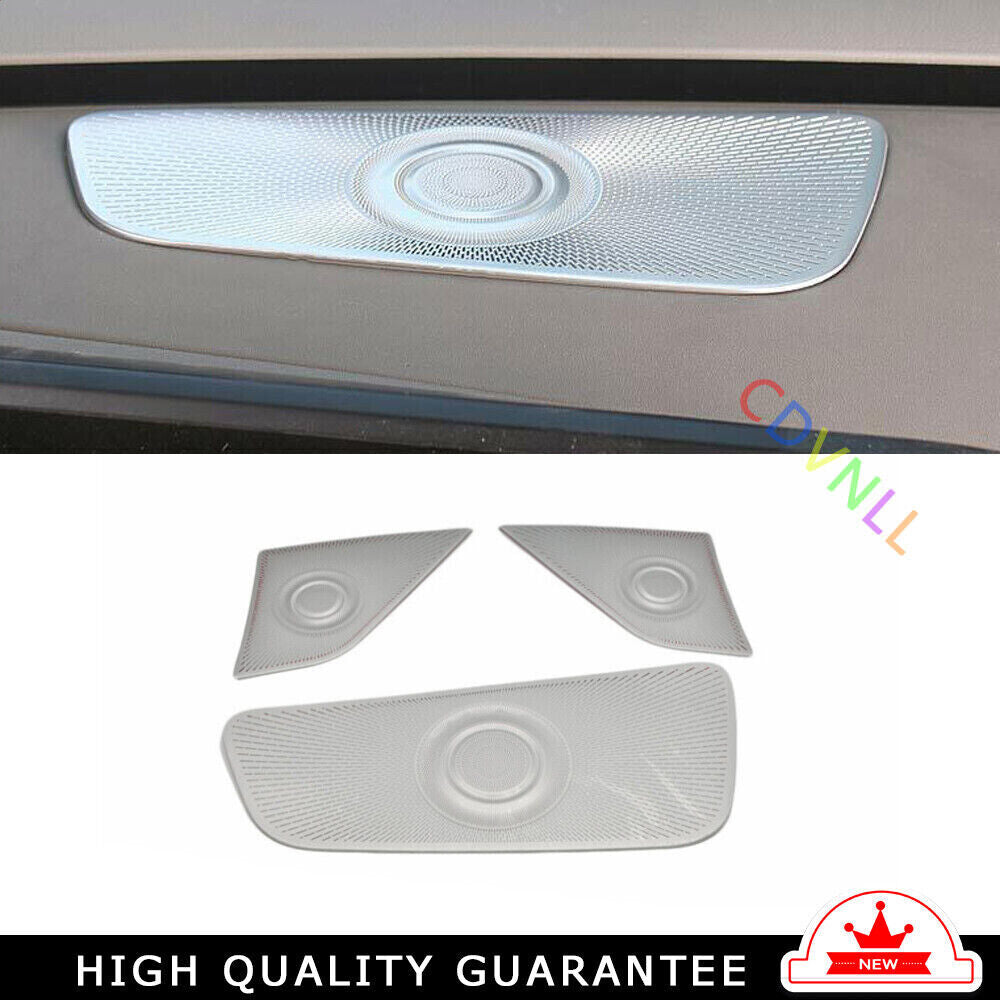 Dashboard Speaker Ring Cover Trim 3 for Kia Carnival 2022-2023 Silver Titanium