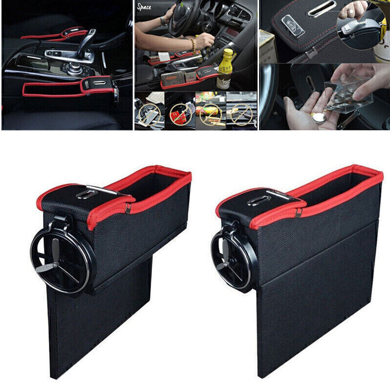 Car driver's for seat storage organizer with cup coil pocket on the left side - universal fit