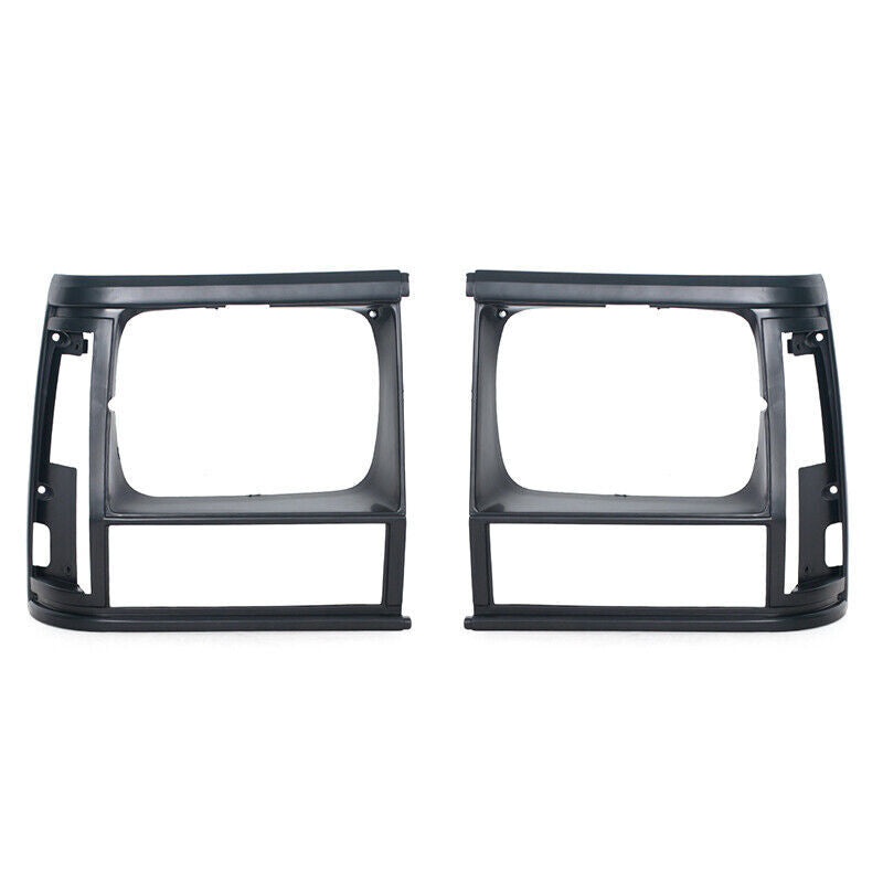 Pair Black Headlight Bezel for Jeep Cherokee Comanche Pickup Truck 1991-1996