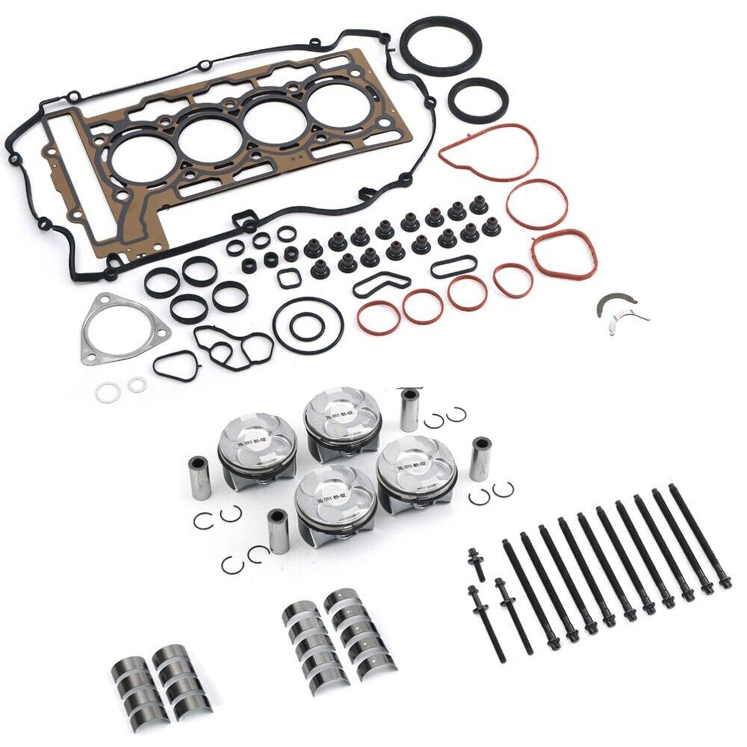 Engine Overhaul Kit Head Bolts N18B16 Intake Valves 11347585901 Bearings for BMW