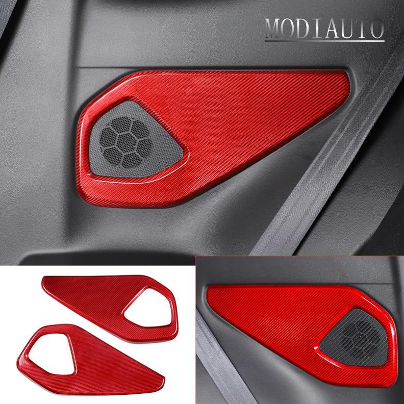 For GR86/ for Subaru BRZ 2022-23 Red Carbon Rear Door Horn Speaker Trim Panel Cover
