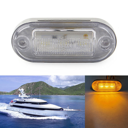 3528 SMD 12V LED Yellow Signal Light Lamp For Truck Trailer RV Boat