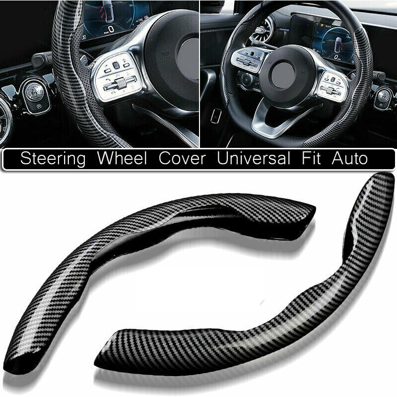 2-piece Steering Wheel Supercharger Cover Anti-slip Accessory - Carbon Fiber - General Motors