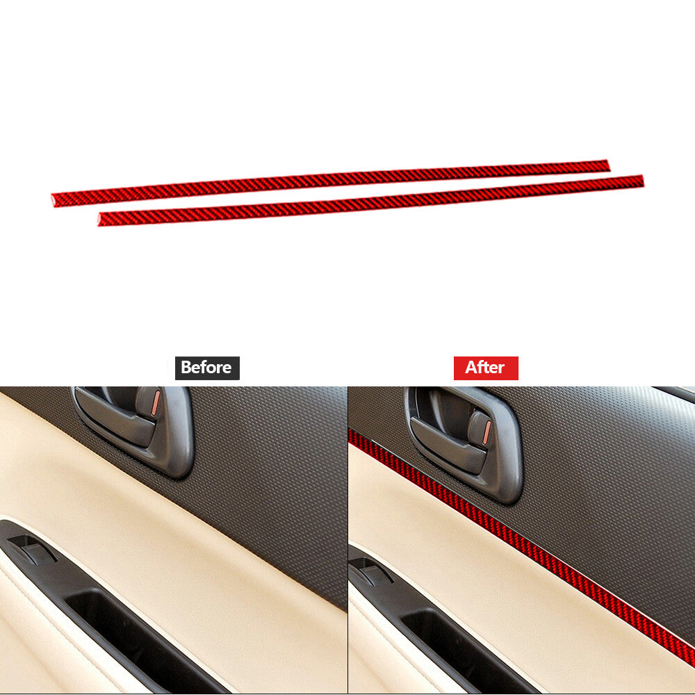 Red Carbon Fiber Rear Door Decorative Cover Trim for Subaru Forester 2005-2008