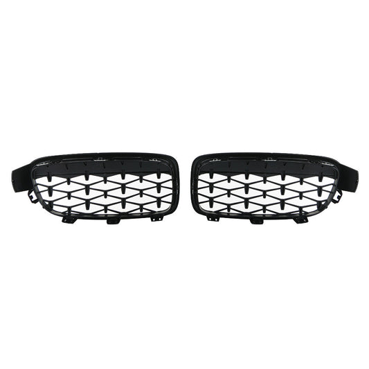 Diamond-patterned front kidney grille with barbecue-style bumper suitable for 2013-2018 for BMW F30 320i 328i