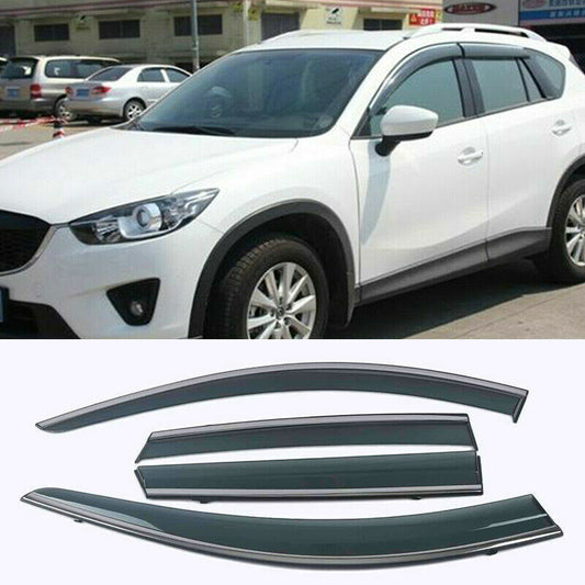 for Mazda CX-5 2012-2016 Car Window Visors Sun Rain Guard Deflectors W/Chrome