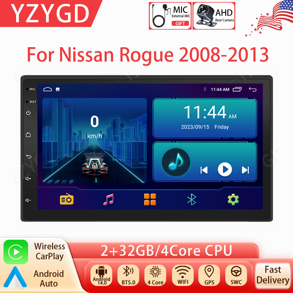 7 Android Auto Carplay for Nissan Rogue 2008-2013 Stereo Car Radio GPS Nav WIFI