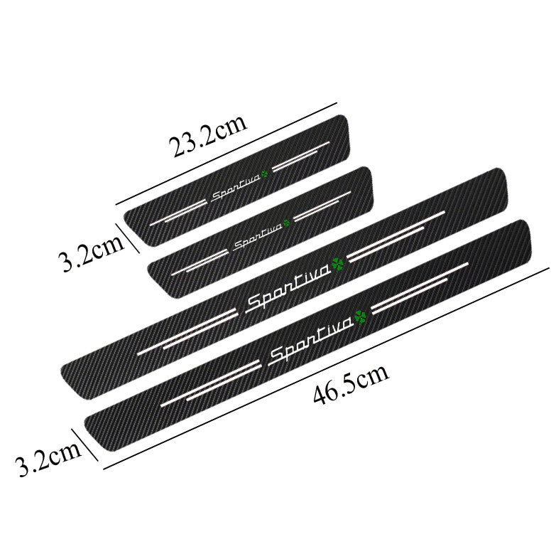 4-Piece Carbon Fiber Car Door Stickers for Alfa Romeo Sportiva Automotive Accessories