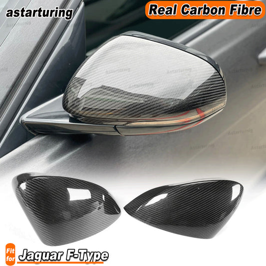 RREAL CARBON Auto Side View Mirror Covers Cap for 2013-2016 for Jaguar for F-Type Add on