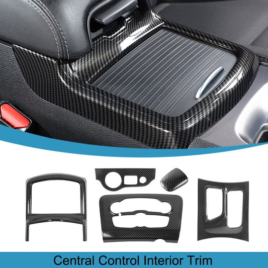 5PCS Carbon Fiber Central Control Panel Cover Trim Kit for Dodge Charger 2015-23