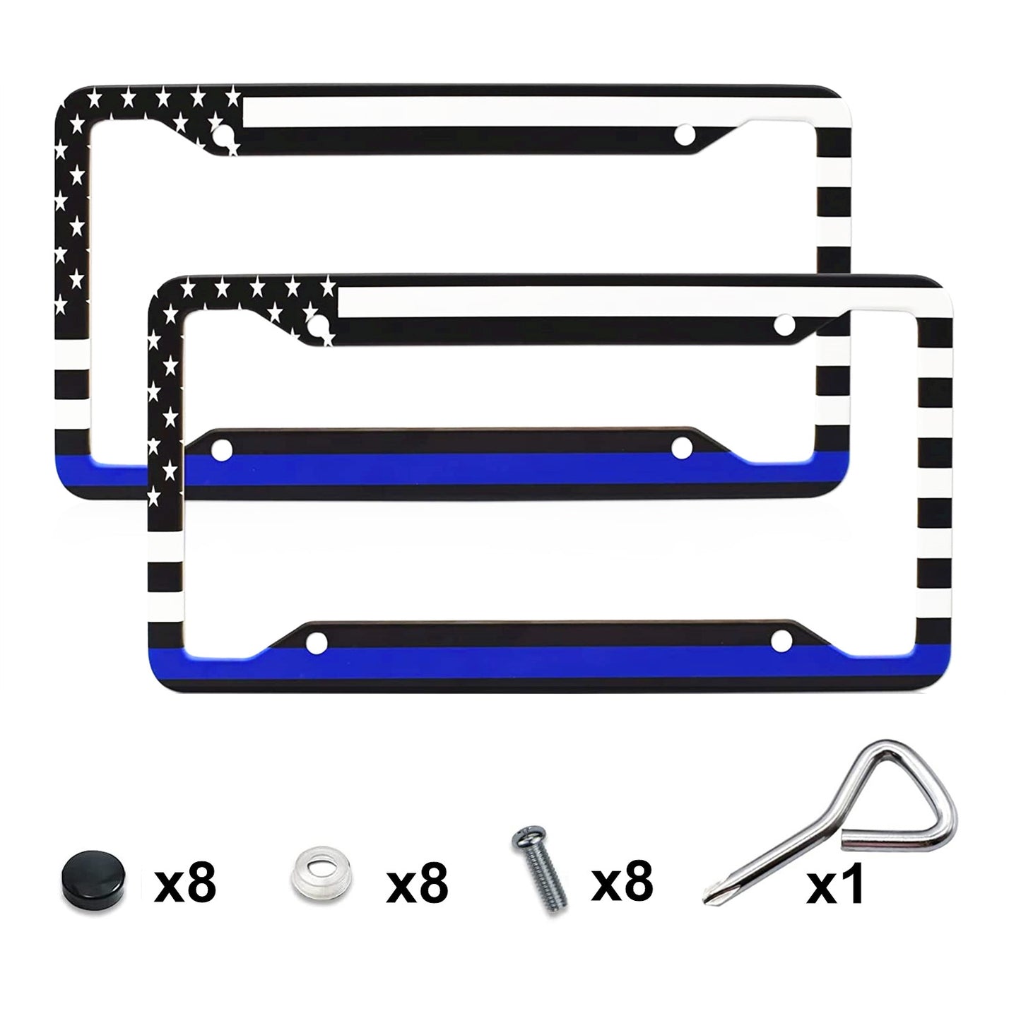 2 for BMW M3 M4 M5 M6 US Flag Patriotic Car License Plate Frame Front Rear Cover