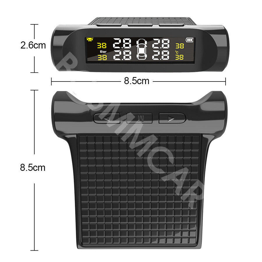 Car TPMS Tire Pressure Temp Monitor System LCD Digital Display 4 External Sensor
