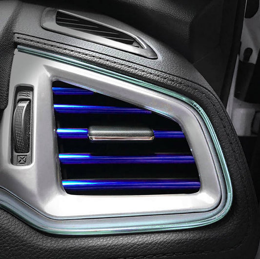 Molded decorative strips in blue for Volvo car air conditioning sockets - 10 pieces