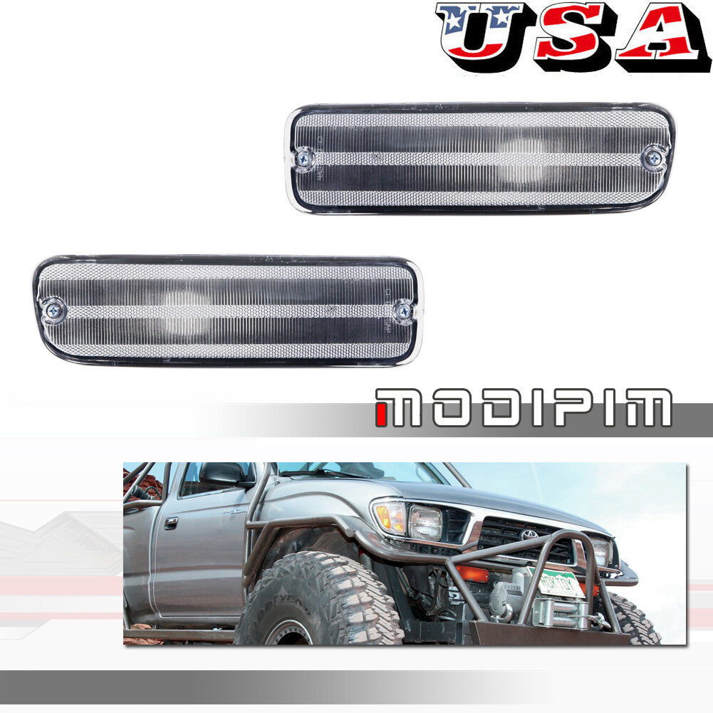 Chrome Parking Lights Housing Left Right Pair Set For 1995-2000 for Toyota Tacoma