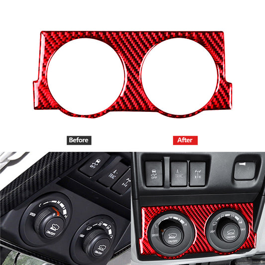 Red Carbon Fiber Four Wheel Drive Switch Cover Trim for Toyota 4Runner 2010-2020
