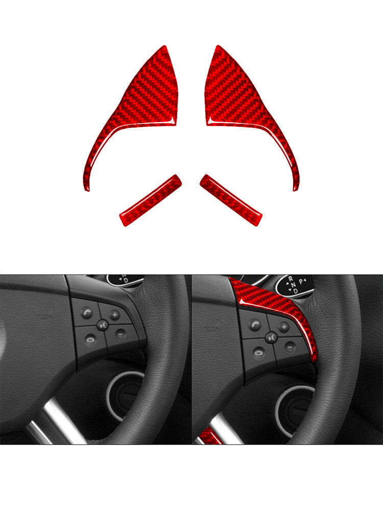 Red 4Pcs Steering Wheel Frame Type-A Trim Cover for Mercedes R-Class 2009-2012