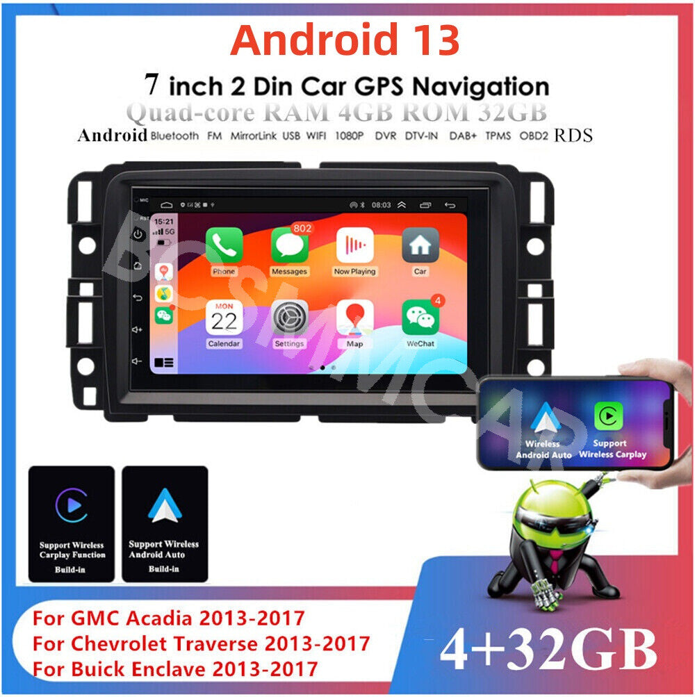 7in Car Stereo Radio MP5 Player Bluetooth Fit for Chevrolet Traverse 2013-2017