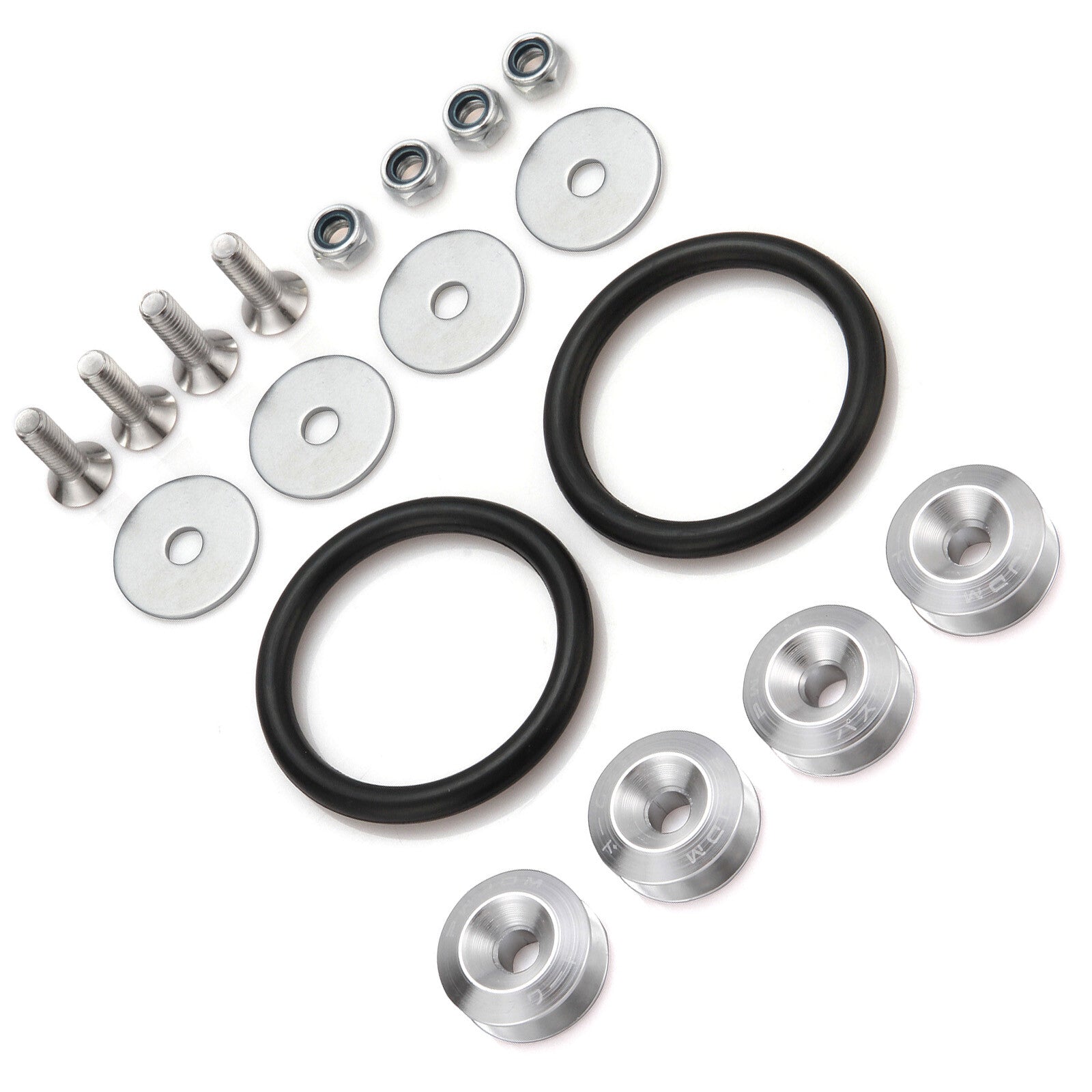 Car Front Rear Bumper Hatch Fixing Buckle Nuts / Bolts Silver Reinforced Pad