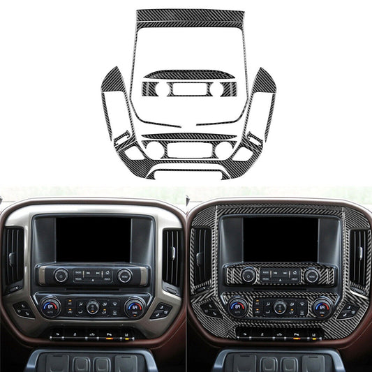 19Pcs Carbon Fiber Center Console Trim For Silverado for GMC for SIERRA 1204-2018 TypeB