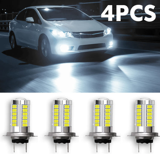 4pcs H7 Super Bright 6000K White LED Headlight Bulbs High Low Beam Fog Light