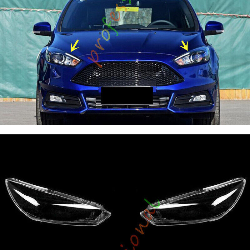 for Ford Focus 2015-2017 ST RS Both Side Headlight Clear Lens Cover + Sealant
